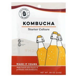 Настоящий чайный гриб, Заквасочная культура, Cultures for Health, 1 пакет, 0,08 унц. (2,4 г) купить в Киеве и Украине