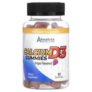 Absolute Nutrition, Calcium D3 Gummies, Grape, 60 Gummies купить в Киеве и Украине