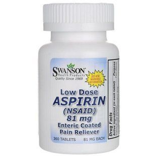 Low dose aspirin with enteric coating, 81 mg, 360 tablets
