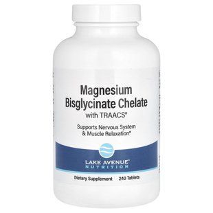 Бисглицинат магния, Magnesium Bisglycinate, Lake Avenue Nutrition, 200 мг, 240 таблеток купить в Киеве и Украине