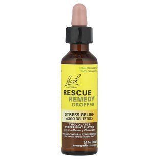 Bach, Rescue Remedy&reg; Dropper, Stress Relief, Chocolate & Peppermint, 0.7 fl oz (20 ml)