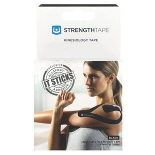 Strengthtape, Kinesiology Tape, Black, 20 Pre-Cut Strips купить в Киеве и Украине