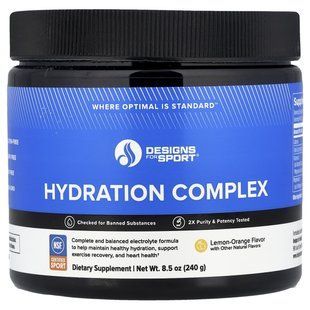Designs For Health, Designs For Sport&reg;, Hydration Complex, Lemon-Orange, 8.5 oz (240 g)