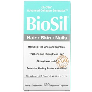 BioSil, усовершенствованный генератор коллагена ch-OSA, BioSil, ch-OSA Advanced Collagen Generator, BioSil by Natural Factors, 120 вегетарианских капсул купить в Киеве и Украине