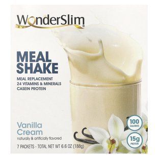 WonderSlim, коктейль Meal, ванільний крем, 7 пакетиків по 27 г