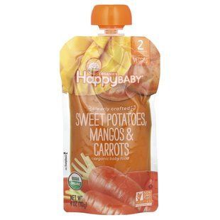 Детское пюре из сладкого картофеля манго и морковки 2 этап органик 6+ мес. Happy Family Organics (Baby Food) 113 г купить в Киеве и Украине