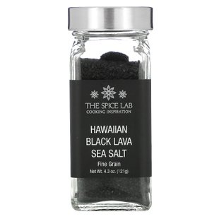 Гавайская морская соль из черной лавы, мелкое зерно, Hawaiian Black Lava Sea Salt, Fine Grain, The Spice Lab, 121 г купить в Киеве и Украине