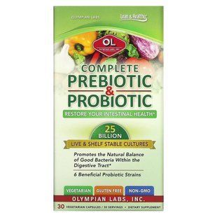 Пребиотики и пробиотики Olympian Labs Inc. (Complete Prebiotic & Probiotic) 30 вегетарианских капсул купить в Киеве и Украине