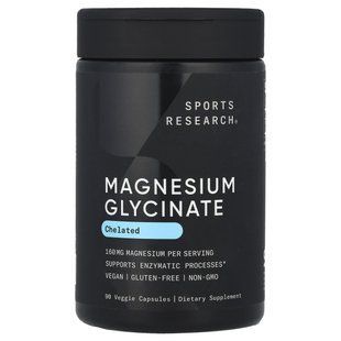 Sports Research, Magnesium Glycinate, 90 Veggie Capsules (80 mg per Capsule) купить в Киеве и Украине