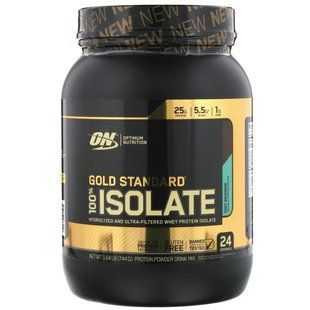 Gold Standard, whey protein isolate 100% Isolate, mint brownie, Optimum Nutrition, 1, 744 g
