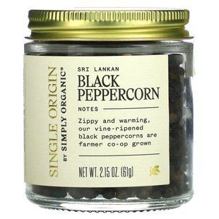 Simply Organic, Одного происхождения, черный перец из Шри-Ланки, 61 г (2,15 унции) купить в Киеве и Украине