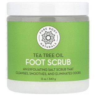 Pure Body Naturals, Foot Scrub, Tea Tree Oil, 12 oz (340 g) купить в Киеве и Украине