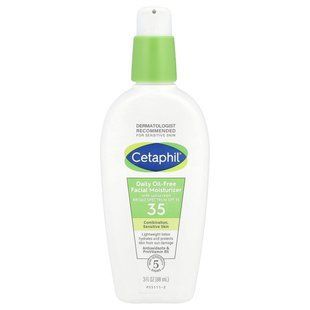 Cetaphil, Daily Oil-Free Facial Moisturizer, With Sunscreen, SPF 35, Fragrance Free, 3 fl oz (88 ml) купить в Киеве и Украине