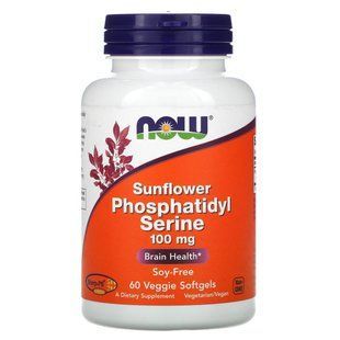Фосфатидилсерин Now Foods (Sunflower Phosphatidyl Serine) 100 мг 60 капсул купить в Киеве и Украине