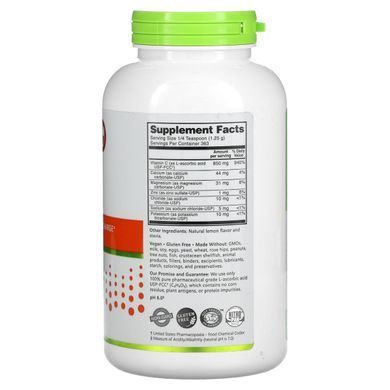 Буферизованный витамин С электролитный вкус лимона NutriBiotic (Buffered Electro-C) 454 г купить в Киеве и Украине