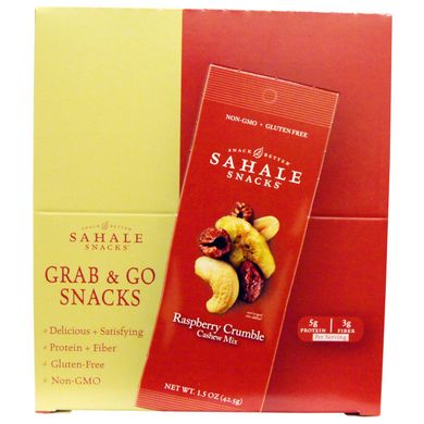 Горіхи кеш'ю з малиною і журавлиною Sahale Snacks (Cashew Nuts) 9 пак. по 42.5 г