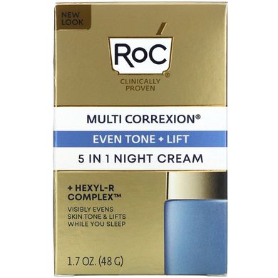 RoC, Multi Correxion, рівний тон + підтяжка, нічний крем 5 в 1, 1,7 унції (48 г)