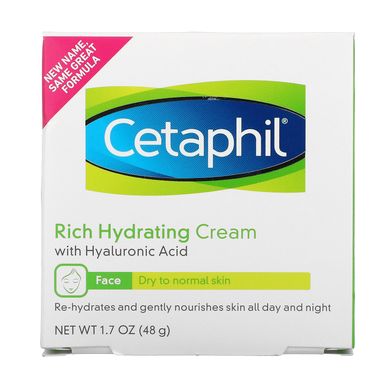 Інтенсивно зволожуючий нічний крем з гіалуроновою кислотою, Cetaphil, 48 г
