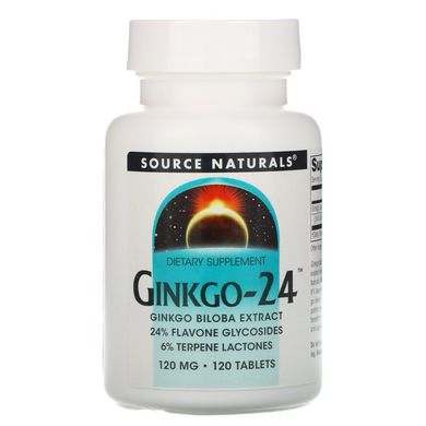 Гінкго білоба - 24 Source Naturals (Ginkgo) 120 мг 120 таблеток