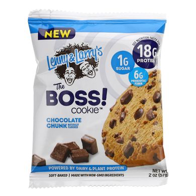 Lenny & Larry's, The BOSS Cookie, шматочки шоколаду, 12 печива, 2 унції (57 г) кожне