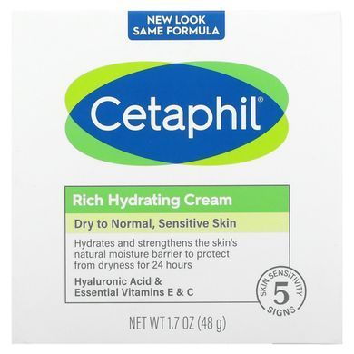 Intensive moisturizing night cream with hyaluronic acid, Cetaphil, 48 g.