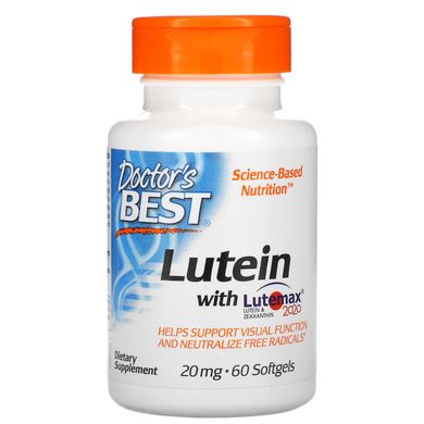Лютеїн з Lutemax 2020 Doctor's Best (Lutein with Lutemax 2020) 20 мг / 4 мг 60 капсул