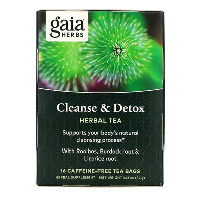 Трав'яний чай для детоксу без кофеїну Gaia Herbs (Cleanse & Detox) 16 пакетиків 32 г