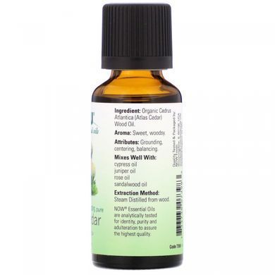 Ефірна олія кедра Now Foods (Atlas Cedar Essential Oils) 30 мл