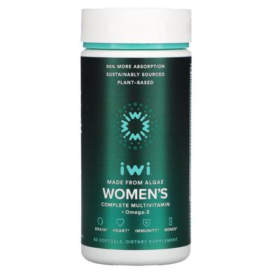 iWi, Повний комплекс мультивітамінів для жінок + омега-3, 60 м'яких таблеток
