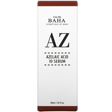 Cos De BAHA, AZ, сироватка з 10% азелаїновою кислотою, 30 мл (1 рідина. Унція)
