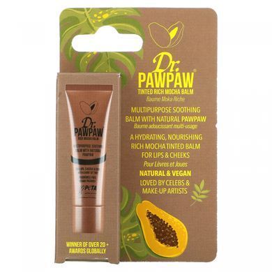 Dr. PAWPAW, багатоцільовий заспокійливий бальзам з натуральною лапою, насичений мокко, 0,33 рідких унцій (10 мл)