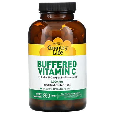 Буферизований вітамін C, Country Life, 1000 мг, 250 таблеток