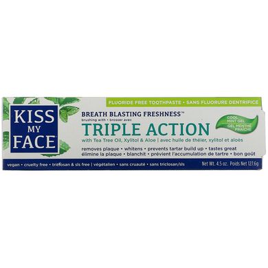 Зубна паста-гель потрійної дії Kiss My Face (Triple Action Toothpaste) 127.6 г