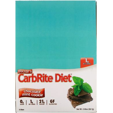 Дієтичні батончики шоколад м'ята печиво Universal Nutrition (CarbRite Diet) 12 шт. по 56.7 г