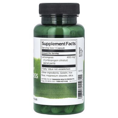 Swanson, Full Spectrum Lemongrass, 400 mg, 60 Capsules купить в Киеве и Украине