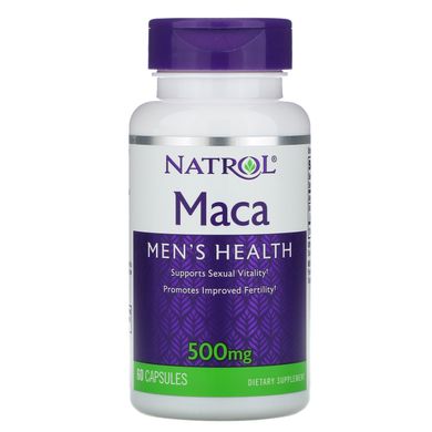 Мака перуанська Natrol (MACA) 500 мг 60 капсул