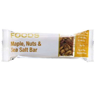 Батончики з кленовим сиропом горіхами та морською сіллю California Gold Nutrition (Foods Maple Nuts & Sea Salt Bars) 12 батончиків по 40 г