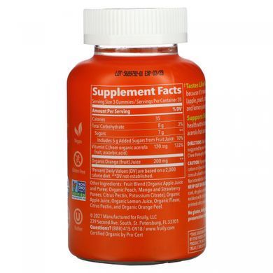 Fruily, Organic Vitamin C Boost, fruit flavor, 60 chewy candies