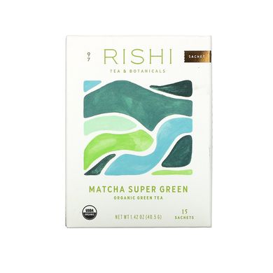 Органічний зелений чай, зелений чай маття, Rishi Tea, 15 пакетиків 1,43 унції (40,5 г)