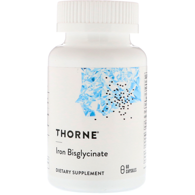 Биглицинат железа Thorne Research (Iron Bisglycinate) 60 капсул купить в Киеве и Украине