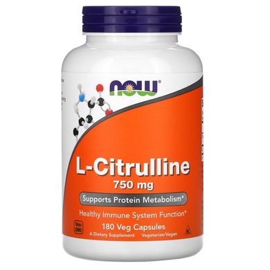 Цитрулін із кальцієм Now Foods (L-Citrulline) 750/36 мг 180 капсул
