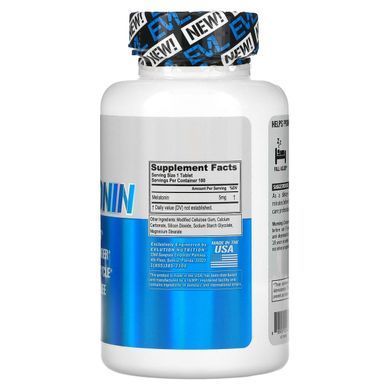 Мелатонін, Melatonin, EVLution Nutrition, 5 мг, 100 таблеток