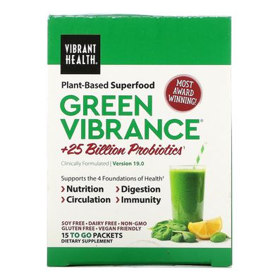 Суперфуд Vibrant Health (Green Vibrance) 15 пакетов 181.5 г купить в Киеве и Украине