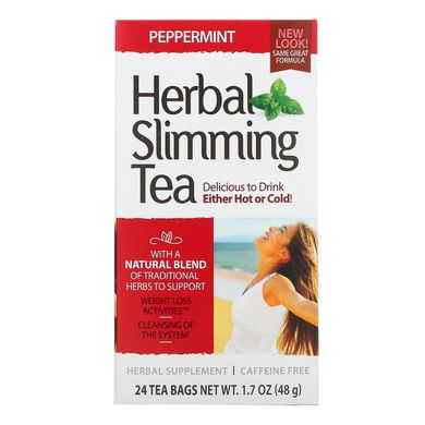 Рослинний чай для схуднення з м'ятним смаком 21st Century (Herbal Slimming Tea) 24 пакетики