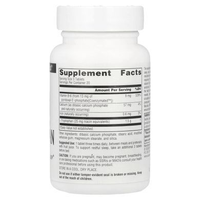 L-Tryptophan with Coenzyme B-6, 500 mg, 60 tablets