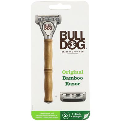 Оригинальная бамбуковая бритва два картриджа Bulldog Skincare For Men (Original Bamboo Razor) 5 лезвий купить в Киеве и Украине