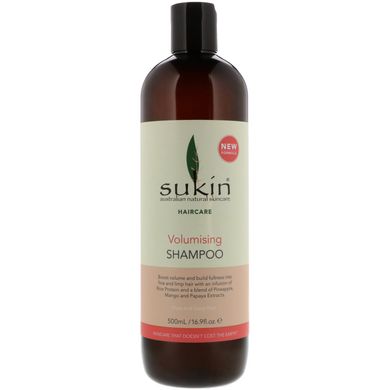 Об'ємний шампунь, тонке і слабке волосся, Sukin, 16,9 рідких унцій (500 мл)