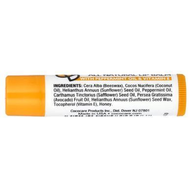 Пчелиный воск, полностью натуральный бальзам для губ, Beeswax, All Natural Lip Balm, Cococare, 4,2 г купить в Киеве и Украине