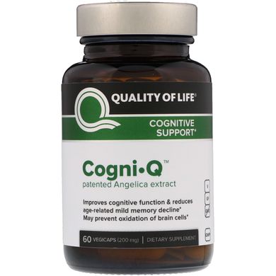 CognI · Q, підтримка когнітивних функцій, Quality of Life Labs, 200 мг, 60 вегетаріанських капсул