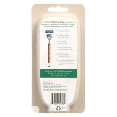 Оригинальная бамбуковая бритва два картриджа Bulldog Skincare For Men (Original Bamboo Razor) 5 лезвий купить в Киеве и Украине